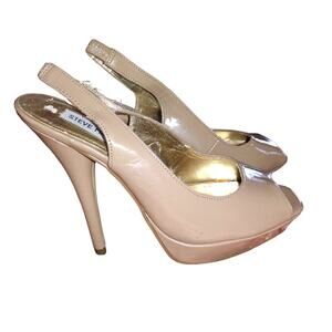 Steve Madden Nude Peep Toe sling back heels size 8.5